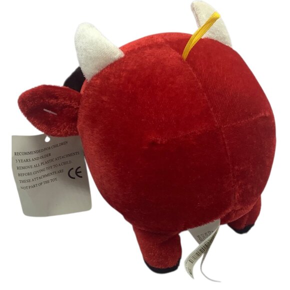 Red Bull Plush Toy Stuffed Animal Gold Nose Ring NEW NWT 7"x5.5" - Picture 3 of 6